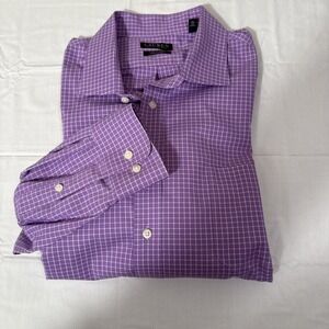 SHIRT Polo Ralph Lauren 18.5 X34/35XL Purple STRETCH Button Down 1POCKET NO LOGO